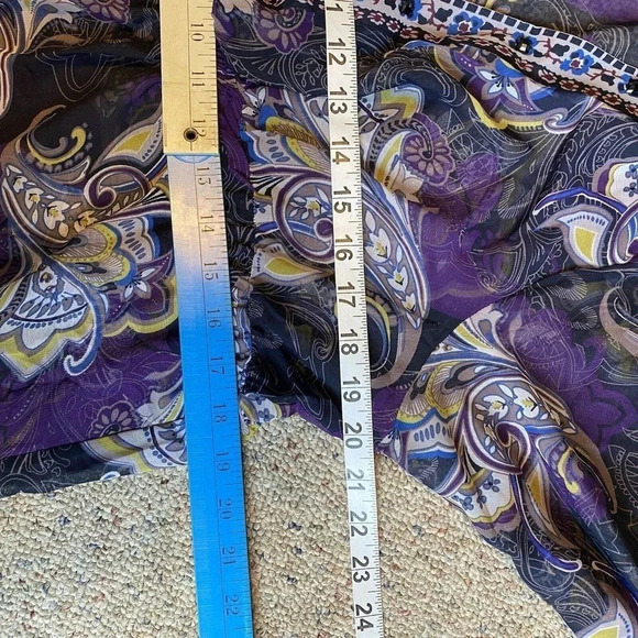 Heirloom Floral Boho Beach Summer Bikini Cover Up Top Women XL-1X Elastic Waist - Picture 2 of 7